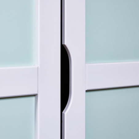 Armoire 2 Portes en Pin Gris et Vert d'Eau - GLASEN