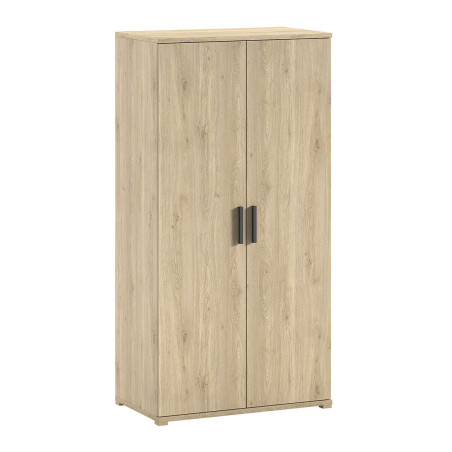 Armoire 2 Portes en Mélaminé aspect chêne clair - MARIRA