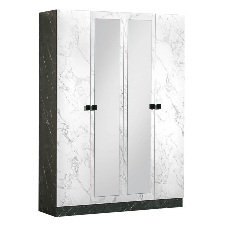 Armoire 4 Portes avec Miroir Central - RAKIO