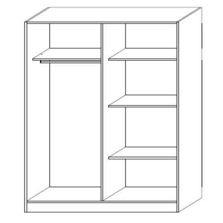 Armoire 4 Portes avec Miroir Central - RAKIO
