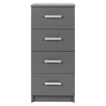 Meuble de rangement 4 tiroirs gris graphite - ZEINO