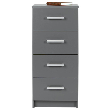 Meuble de rangement 4 tiroirs gris graphite - ZEINO