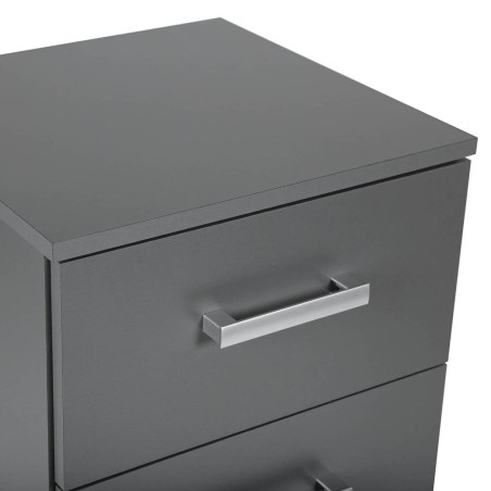 Meuble de rangement 4 tiroirs gris graphite - ZEINO