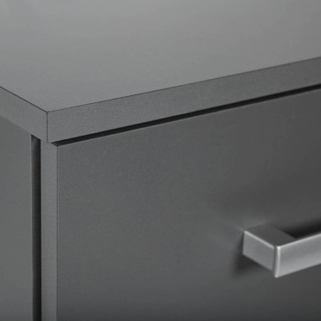 Meuble de rangement 4 tiroirs gris graphite - ZEINO