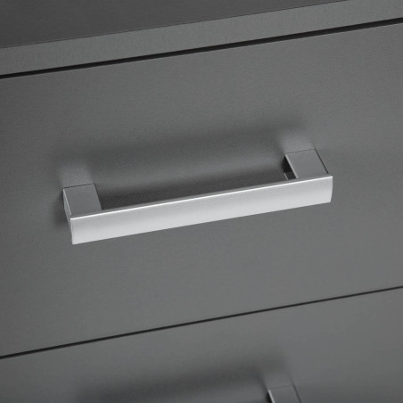 Meuble de rangement 4 tiroirs gris graphite - ZEINO