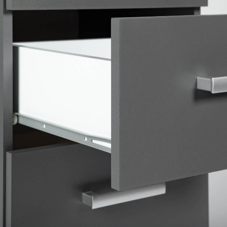 Meuble de rangement 4 tiroirs gris graphite - ZEINO