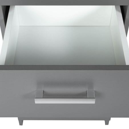 Meuble de rangement 4 tiroirs gris graphite - ZEINO