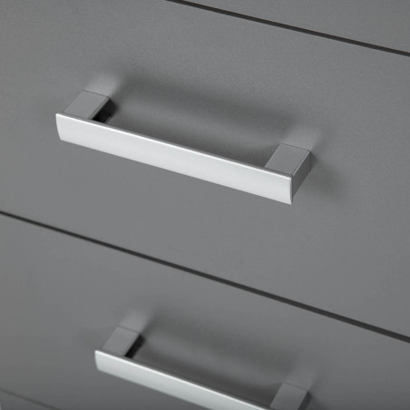 Meuble de rangement 4 tiroirs gris graphite - ZEINO