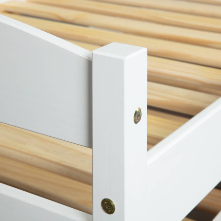 Lit gigogne 90x200 cm vernis blanc - BRODER