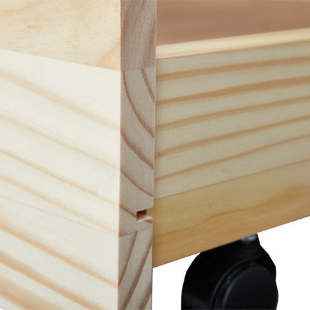 Lit gigogne 90x200 cm en pin massif naturel - CANTEN