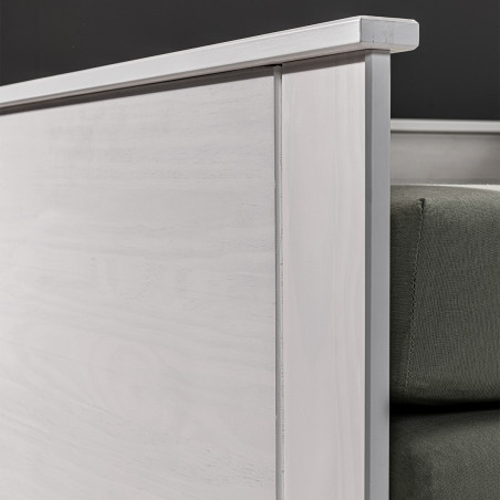 Lit banquette 90x200 cm extensible 180x200 cm avec tiroirs en pin vernis blanc - WILMAR