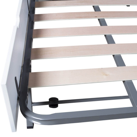 Lit gigogne 90x190 cm bois aspect vieilli blanc et grisé - ROSALIO