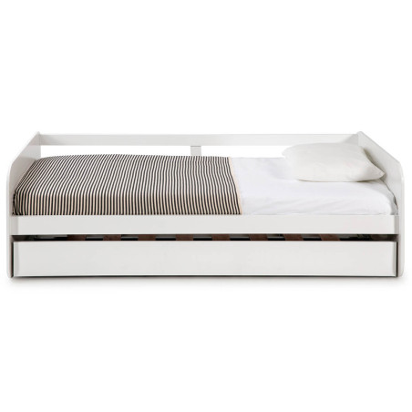 Lit gigogne 90x190 cm blanc - ZELIO
