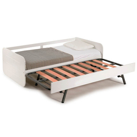 Lit gigogne 90x190 cm blanc - ZELIO