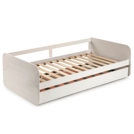 Lit gigogne 90x190 cm blanc - ZELIO