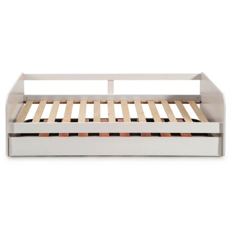 Lit gigogne 90x190 cm blanc - ZELIO