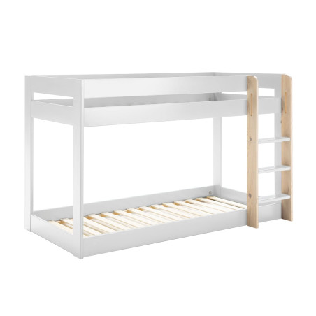 Lits superposés Montessori 90x190 cm blanc et naturel - MACEN