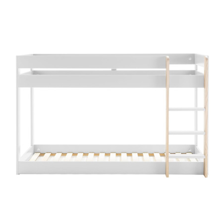 Lits superposés Montessori 90x190 cm blanc et naturel - MACEN