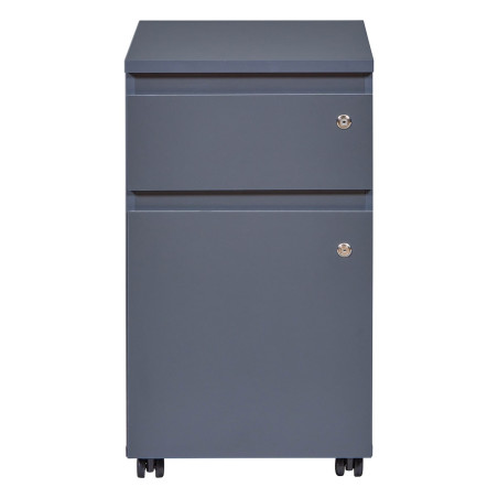 Caisson Bureau Verrouillable 1 Porte 1 Tiroir Gris - MARO