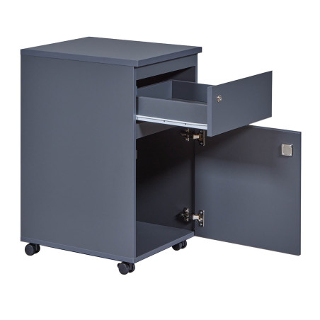 Caisson Bureau Verrouillable 1 Porte 1 Tiroir Gris - MARO
