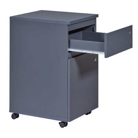 Caisson Bureau Verrouillable 1 Porte 1 Tiroir Gris - MARO