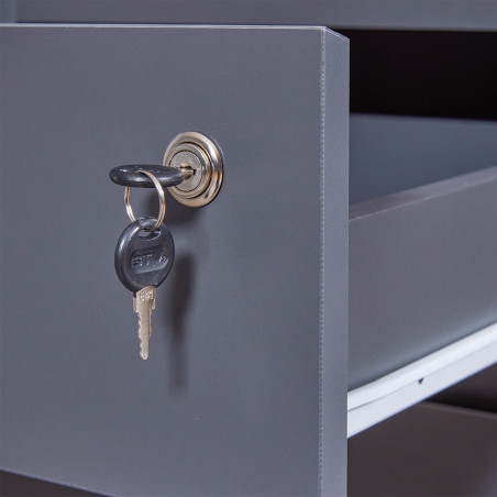 Caisson Bureau Verrouillable 1 Porte 1 Tiroir Gris - MARO
