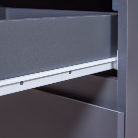 Caisson Bureau Verrouillable 1 Porte 1 Tiroir Gris - MARO