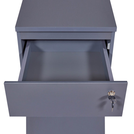 Caisson Bureau Verrouillable 1 Porte 1 Tiroir Gris - MARO