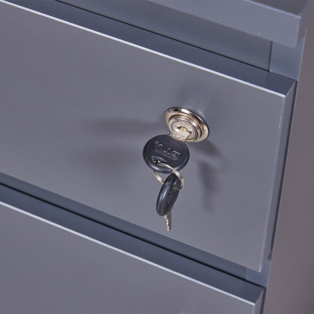 Caisson Bureau Verrouillable 1 Porte 1 Tiroir Gris - MARO