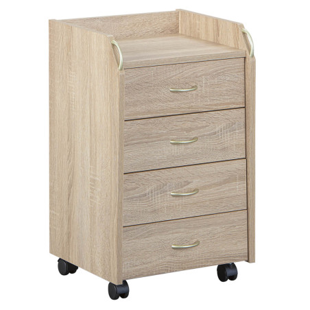 Caisson 4 Tiroirs sur Roulettes Aspect Chêne - EIGOR