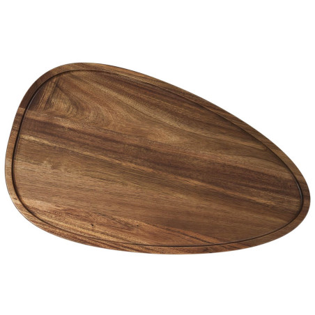 Lot de 2 tables basses ovales gigogne en acacia teinté noyer - ASTRIA