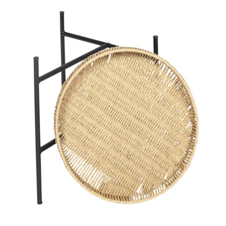 Tables gigogne en métal noir avec plateaux amovibles façon cordage - CORDIA