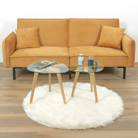 Lot de 2 Tables Basses Gigognes Verre Trempé - RAVENI