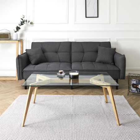 Table Basse Rectangulaire Plateau Verre - VARENI