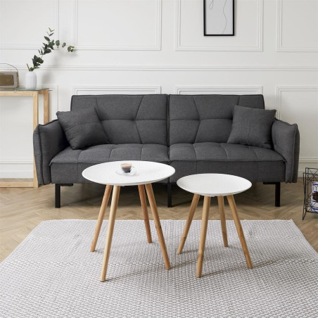 Tables gigognes blanches motif gouttelettes - TANIO