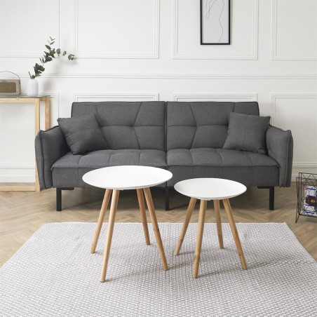 Tables gigognes blanches motif gouttelettes - TANIO