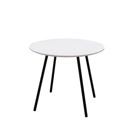 Lot de 2 Tables Gigognes Effet Granit Blanc - GRAVA