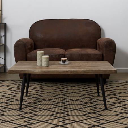 Table basse 100 cm plateau aspect bois authentique - STARO