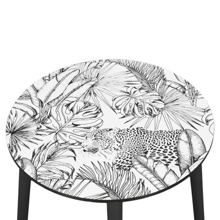 Lot de 2 Tables Gigognes Plateaux Motif Jungle - LEINA