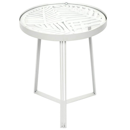 Tables Gigognes Blanches Motif Feuilles - SOVIO