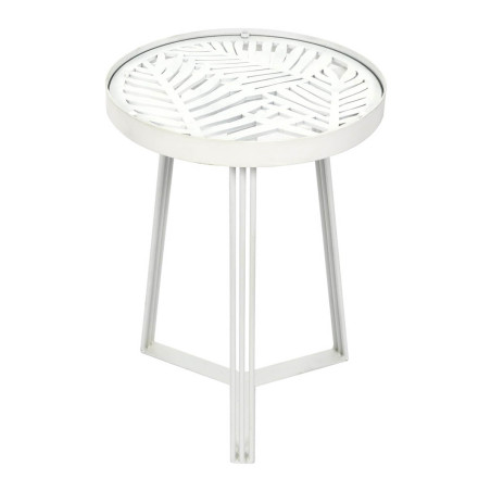 Tables Gigognes Blanches Motif Feuilles - SOVIO