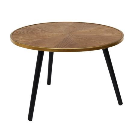 Tables gigognes plateau effet bois cerclage or - GAUTHO