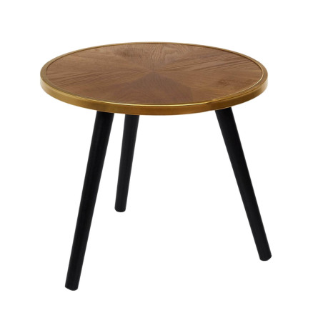 Tables gigognes plateau effet bois cerclage or - GAUTHO