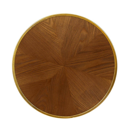 Tables gigognes plateau effet bois cerclage or - GAUTHO