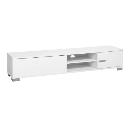 Meuble TV 1 porte 1 tiroir 180cm 2 niches laquées blanc - PALLADIOR