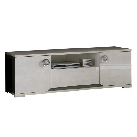 Meuble TV effet béton laqué 2 portes - BRAVO