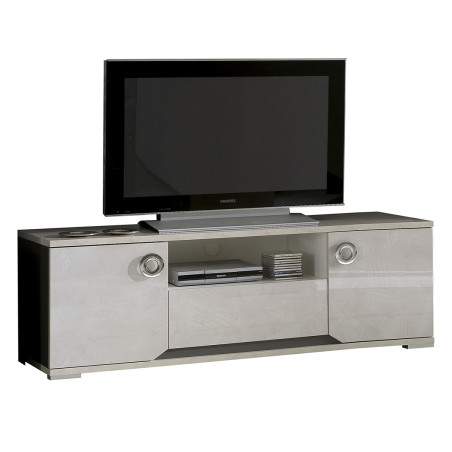 Meuble TV effet béton laqué 2 portes - BRAVO