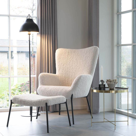 Table basse ronde Ø48 cm acier doré et verre cuivré - MEOIO