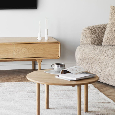 Table basse ronde Ø70 cm chêne naturel - JOSETTOR