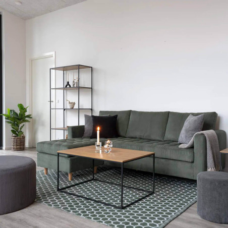 Table Basse Acier et Plateau Bois Aspect Naturel - VOLIO